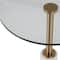 22" White Marble Round Accent Table with Gold Metal Rod & Base